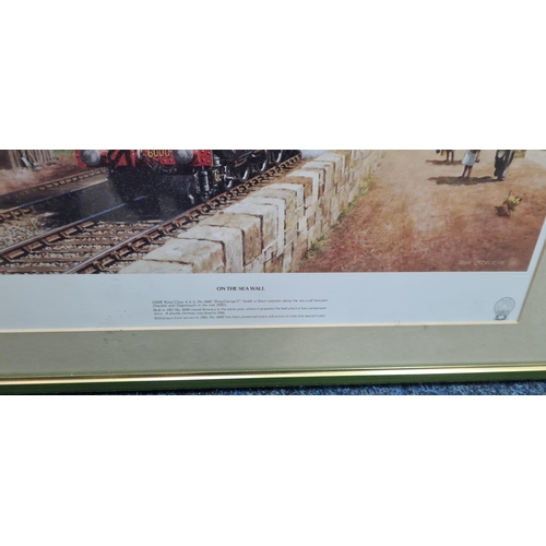 731 - Great Western Railway Print On the Sea Wall 55cm x 43cm