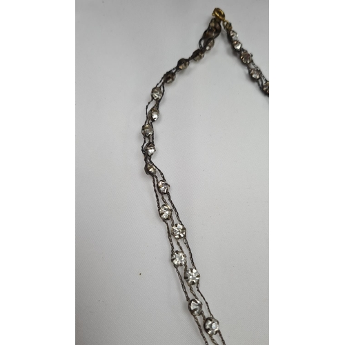 31 - Antique White Metal Choker Necklace and Bracelet