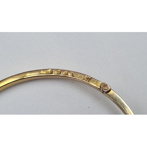 44 - Edwardian 9ct Gold Sapphire Bangle 6.1g