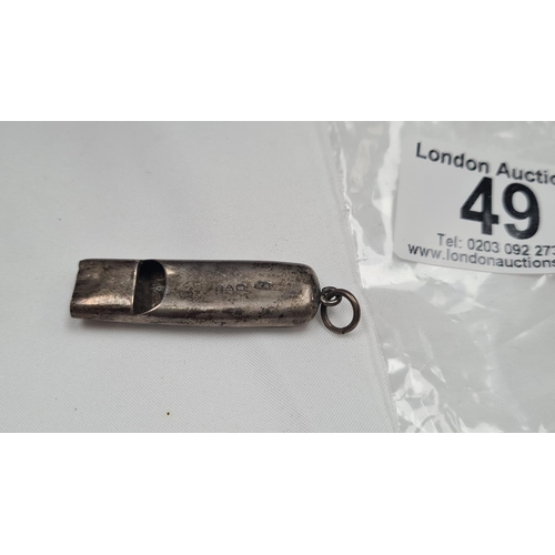 49 - Hallmarked Silver Whistle