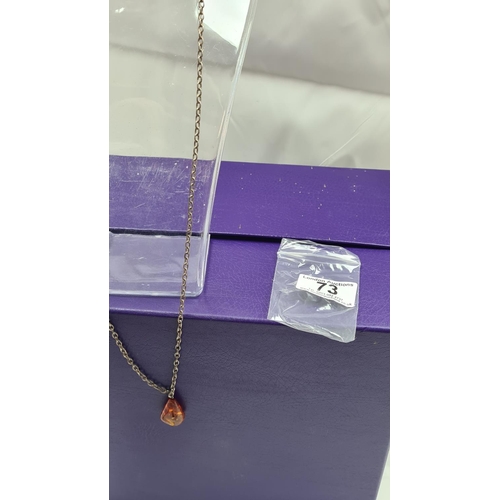 73 - Amber Pendant on a Silver Chain