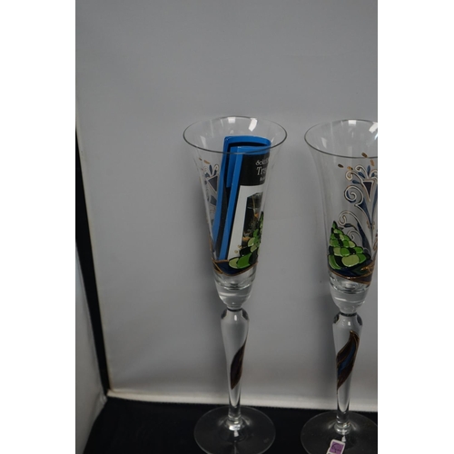 1 - 2 Boxed Vintage German Champagne Flutes