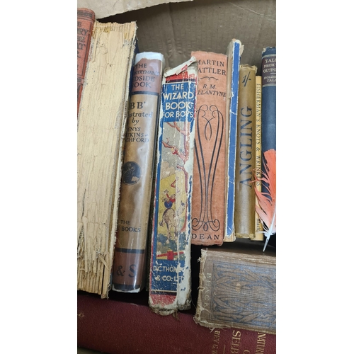 114 - A Good Lot of Vintage and Antique Books including books on Fly Fishing