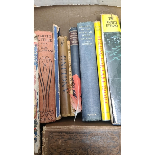 114 - A Good Lot of Vintage and Antique Books including books on Fly Fishing