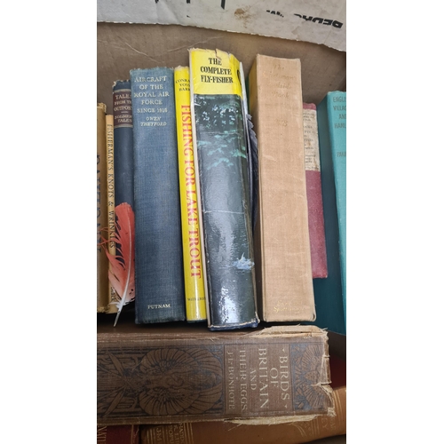 114 - A Good Lot of Vintage and Antique Books including books on Fly Fishing