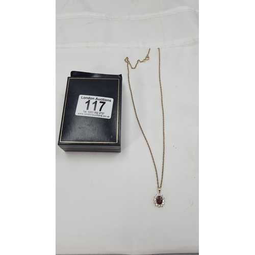 117 - 9ct Gold Pendant on a Yellow Metal Chain