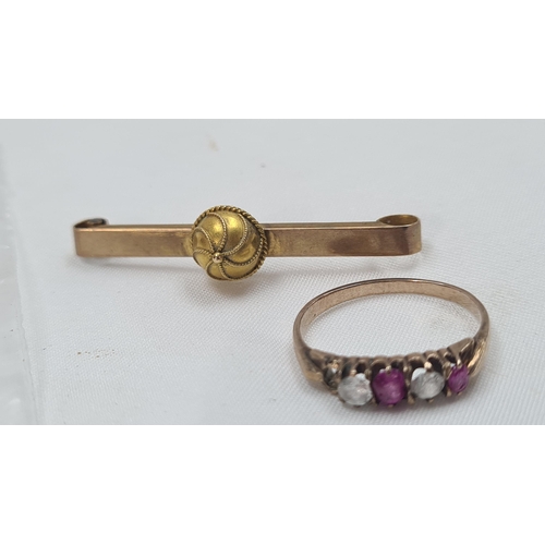 133 - 9ct Gold Ring and a 9ct Gold Brooch 2.9g