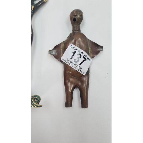 137 - Bronze Figurine & 1 Other