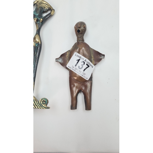 137 - Bronze Figurine & 1 Other