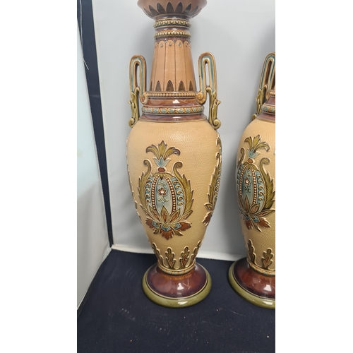 81 - Pair of Villeroy and Boch Mettlach Vases dated 1906