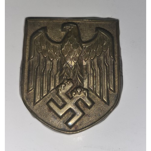 12 - Original German Pith Helmet Shield badge