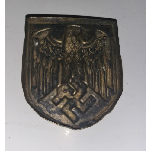 12 - Original German Pith Helmet Shield badge