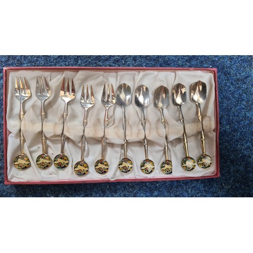 132 - Set of Vintage Korean Silver Plated Cutlery in Original Box