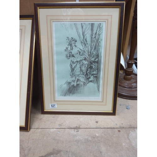 496 - After Sir William Russell Flint- A Pair of Framed Prints Part of the Madame Du Barry Series