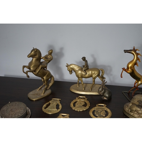 247 - Good Lot of Mostly Horse Related Brass Items incl. Figures