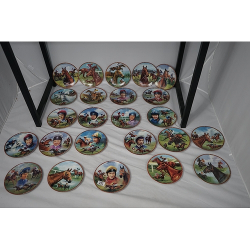 253 - Set of Royal Worcester Great Racehorse Collection Collectors Plates including Display Racks