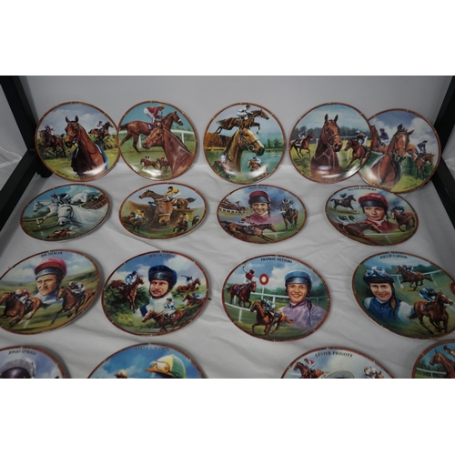 253 - Set of Royal Worcester Great Racehorse Collection Collectors Plates including Display Racks