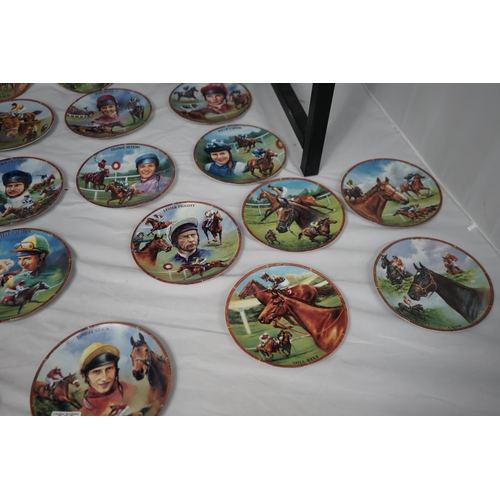 253 - Set of Royal Worcester Great Racehorse Collection Collectors Plates including Display Racks