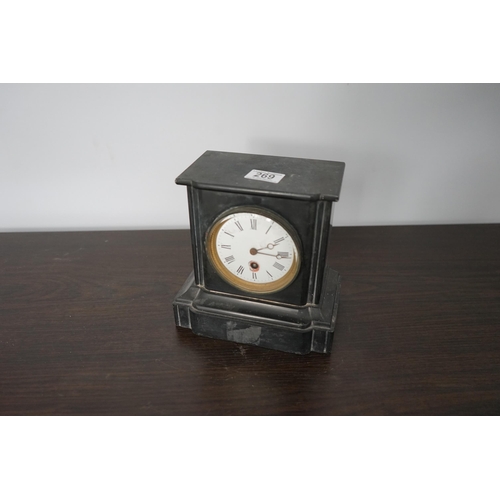 269 - Old Slate Mantle Clock