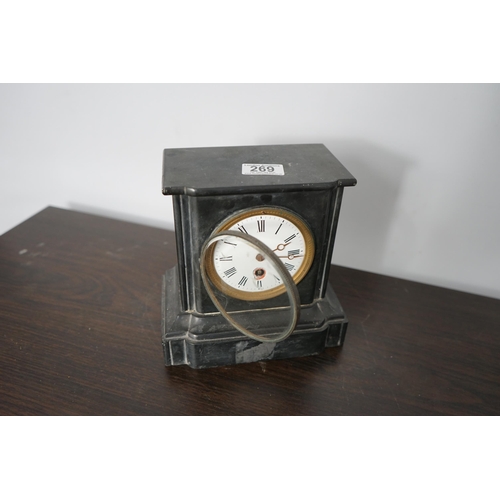 269 - Old Slate Mantle Clock