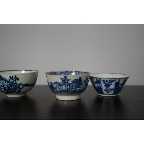 94 - Group of 3 Chinese 18th Century Blue and White Tea Bowls