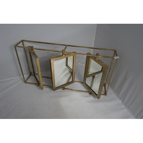 410 - Good Quality Bronzed Wall Hung Mirror 46cm Tall, 91cm Wide