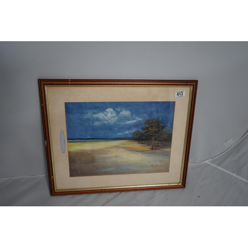 413 - Framed Oil on Canvas Painting - M Kimble