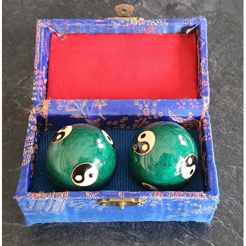 250 - Pair of Vintage Chinese Baoding Balls in original case