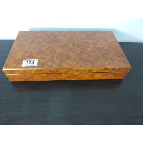 124 - Gents Wooden Jewellery/Watch Box