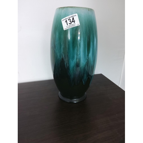 134 - Mid Century Blue Mountain Pottery Vase (26cm)