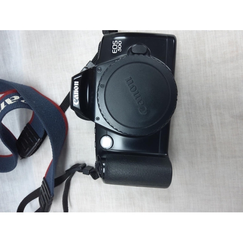 469 - Canon EOS 500 Camera in Case with Lenses and Flash etc