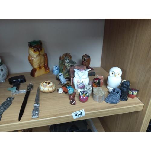 489 - Large Lot of Assorted Owl Figurines