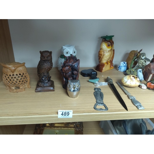 489 - Large Lot of Assorted Owl Figurines