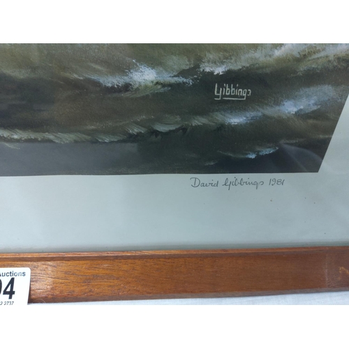 504 - Signed Ltd Edition Print-David Gibbings-North Sea Fisherie Patrol-43cm x 57cm