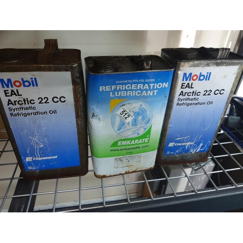 512 - 3 Cans of Refrigerant Lubricant Oil