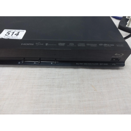 514 - Sony BDP-5480 Blue Ray Player with one Film