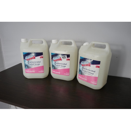 425 - Lot of 3 5 Litre Bottles of Hand Soap