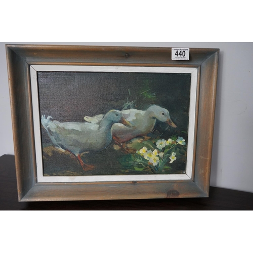 440 - Oil on Canvas-2 Ducks 44cm x 34cm