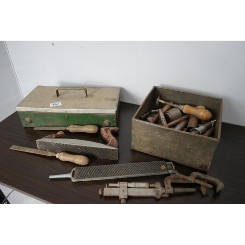 447 - Lot of Old Tools including Taps, Dies etc