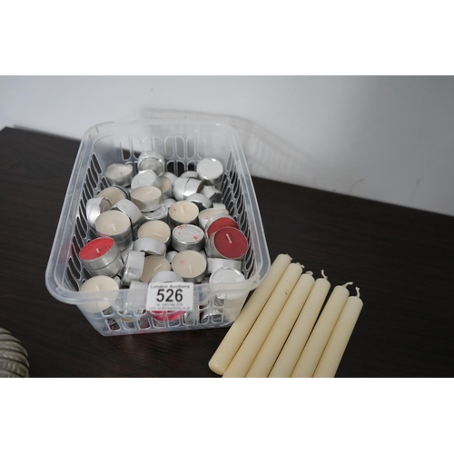 526 - Lot of Assorted Candles and a Tealight Holder