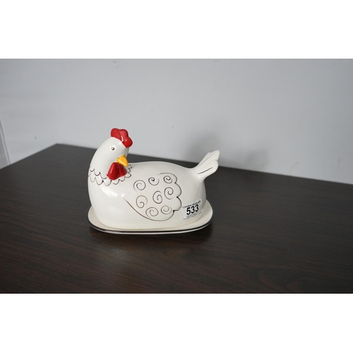 533 - John Lewis Hen Themed Butter Dish