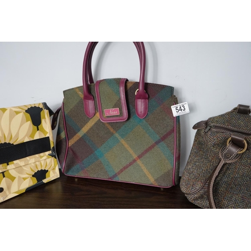 543 - 3 Good Quality Ladies Handbags incl. Harris Tweed