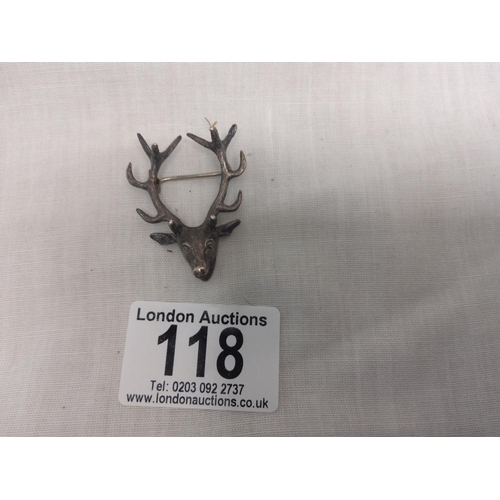 118 - Silver Deer Brooch