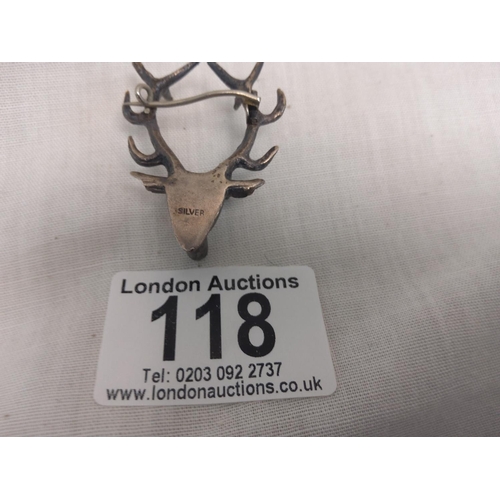 118 - Silver Deer Brooch