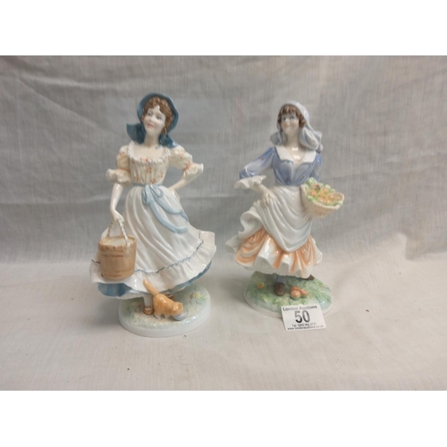 50 - Pair of Royal Worcester Old Country Ways Figurines