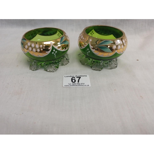 67 - Pair of Small Bohemian Glass Dishes