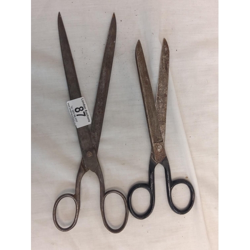 87 - 2 Large Vintage Pairs of Seamstress Scissors