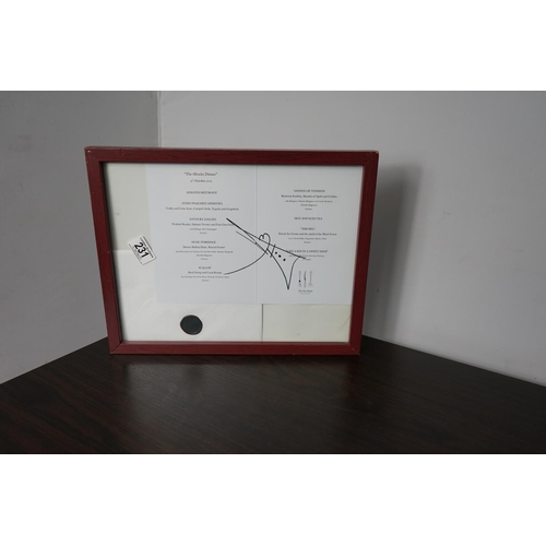 231 - Framed Signed Heston Blumenthal Menu