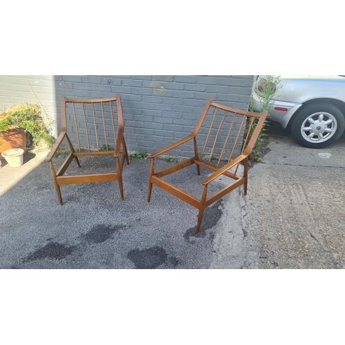 497 - Pair of Mid Century Lounge Chair Frames