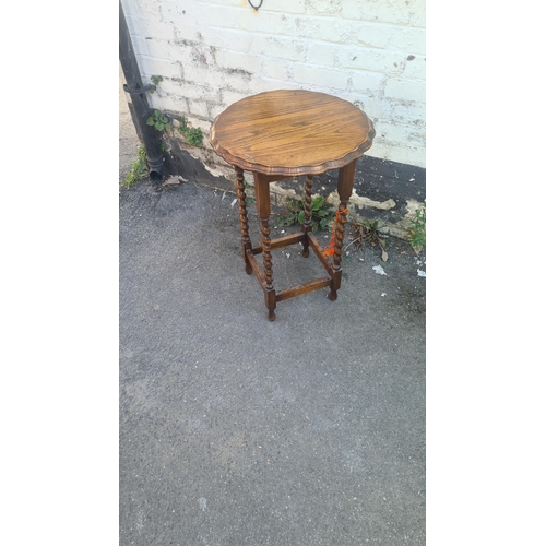 6 - Oak Barley Twist Side Table